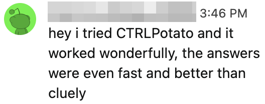 Redacted reddit message