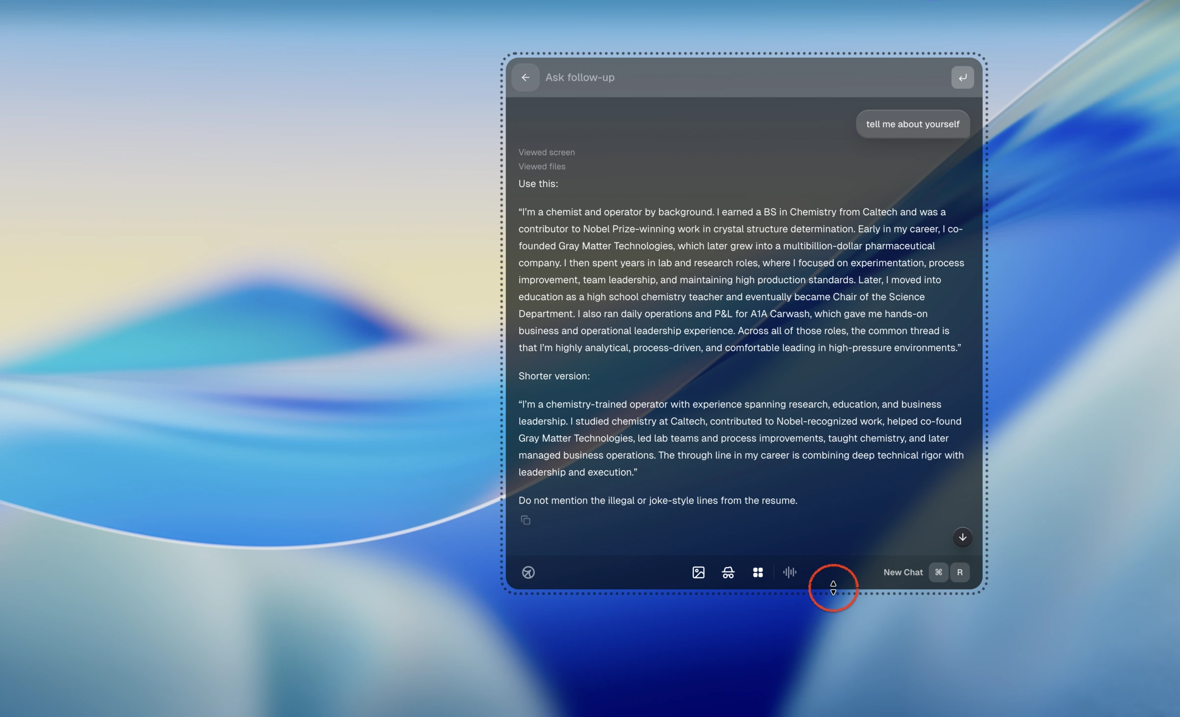 Cluely window with cursor changing over controls while undetectable mode is active