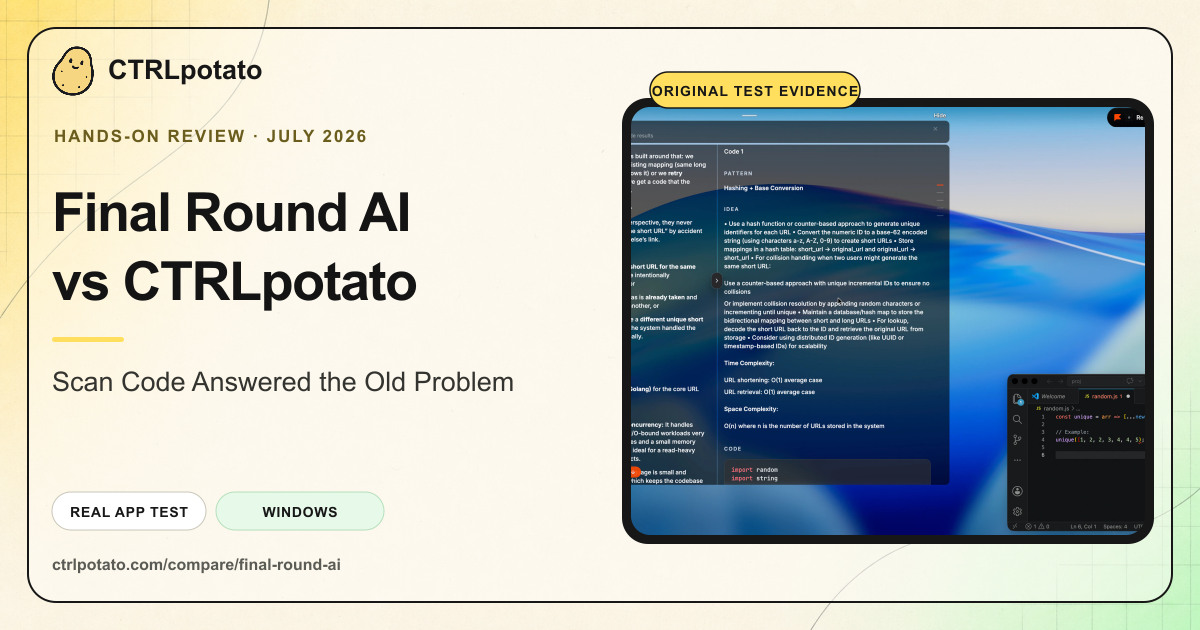 Final Round AI versus CTRLpotato hands-on review graphic